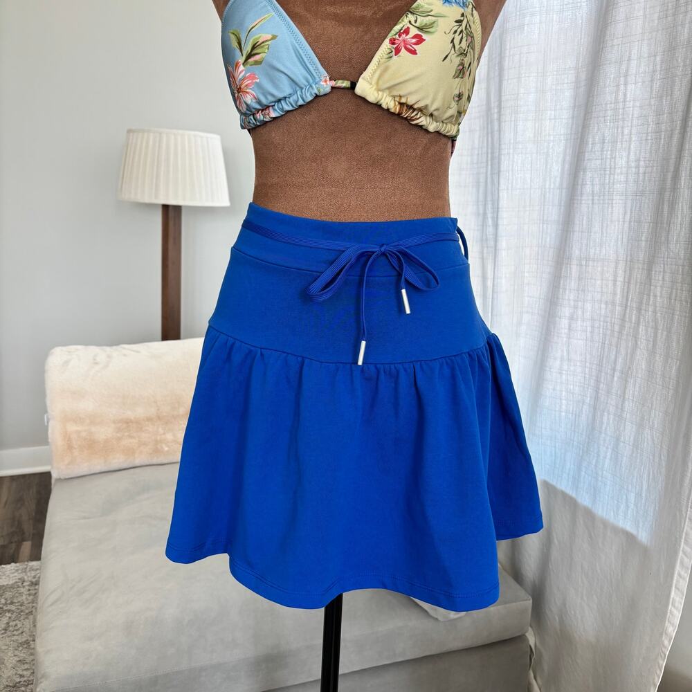 Like New Blackbough Swim Micah Terry Skirt Blue Tie Waist Drawstring Size XL - Picture 2 of 8